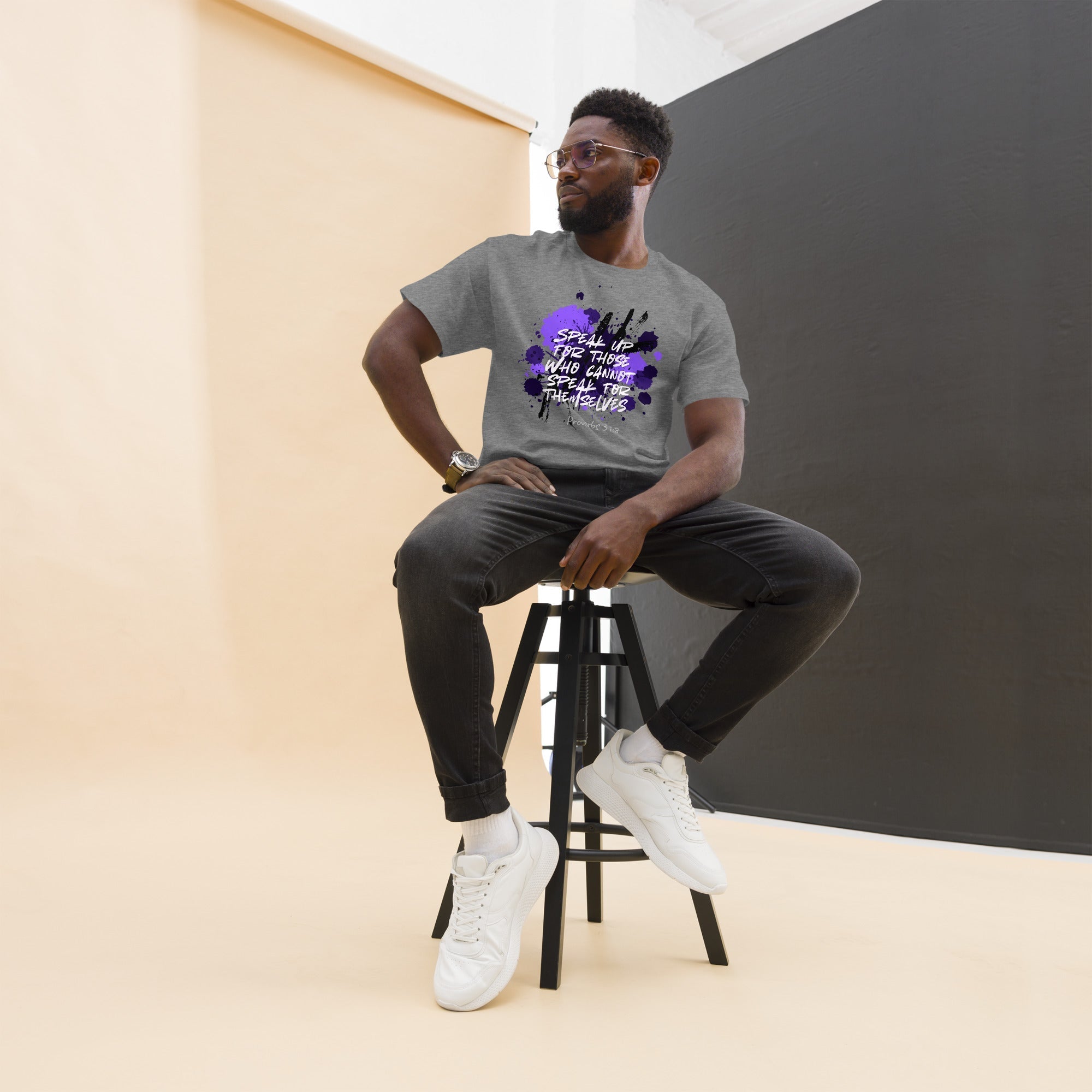 Speak Up Graphic Tee Gray - Lavender On My Mind