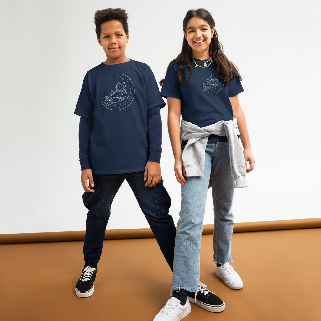 On the Moon Youth T-Shirt Black/Navy - Lavender On My Mind, The Lavender Store, Youth T-Shirt, Short Sleeve, Unisex
