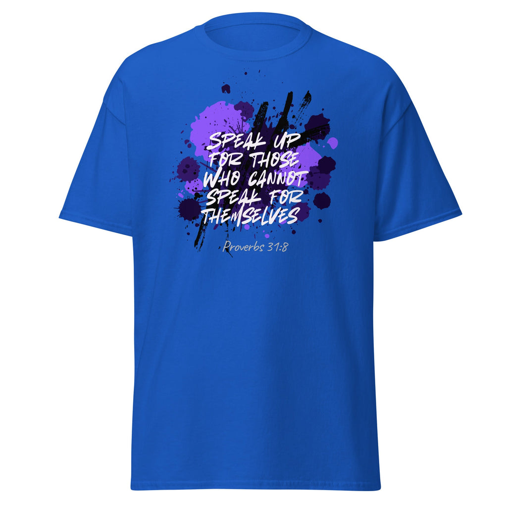 Speak Up Lavender On My Mind T-Shirt, Adult, Unisex, Short Sleeve, Speak Up Graphic Tee Blue Front- Lavender On My Mind