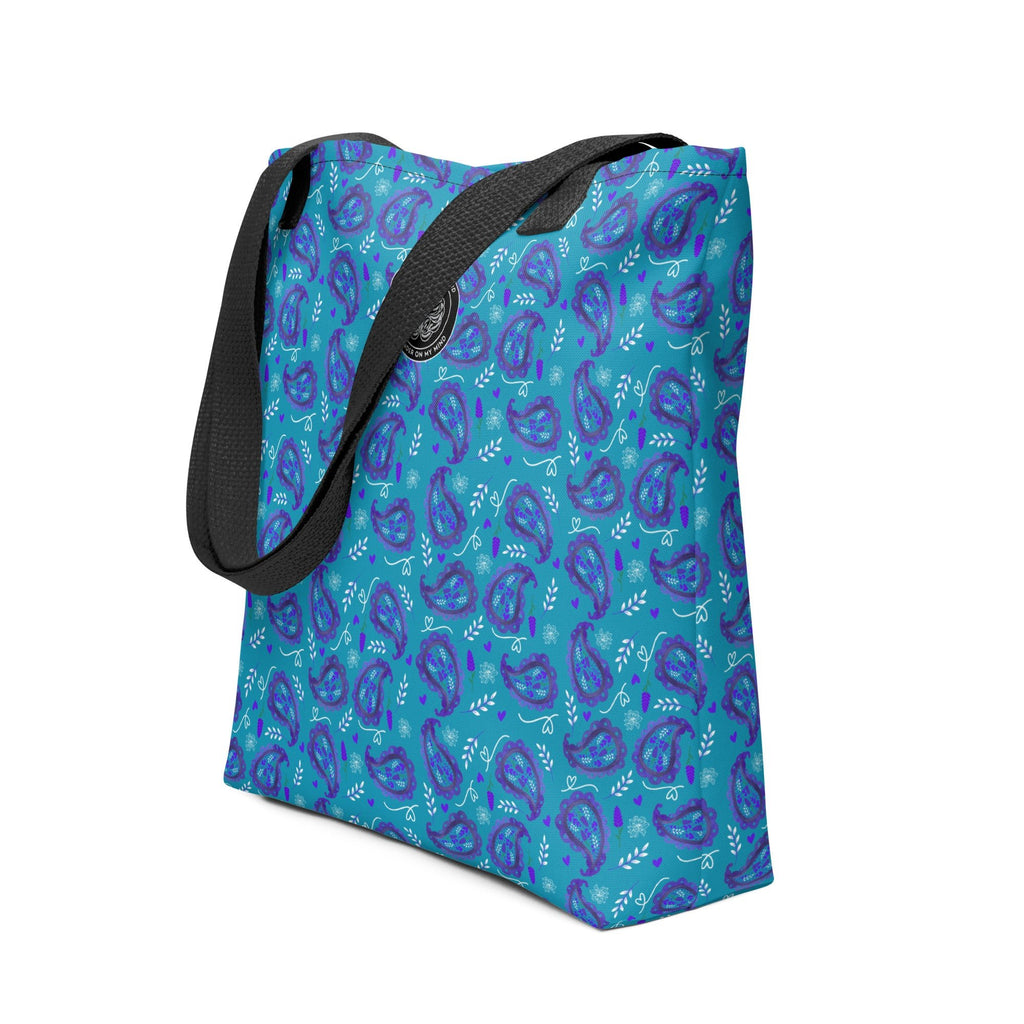 Blue Paisley 15 x 15 Lavender On My Mind Tote Bag - The Lavender StoreTote BagThe Lavender Store