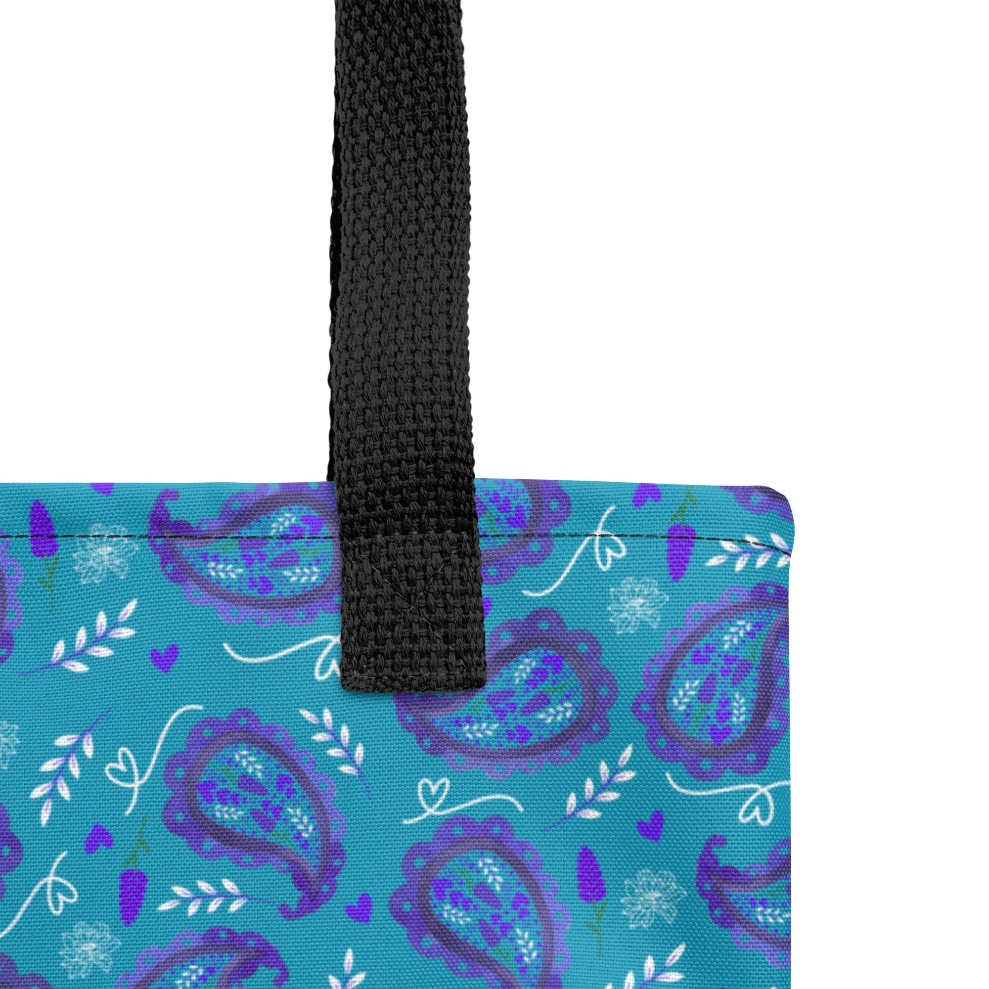Blue Paisley 15 x 15 Lavender On My Mind Tote Bag - The Lavender StoreTote BagThe Lavender Store