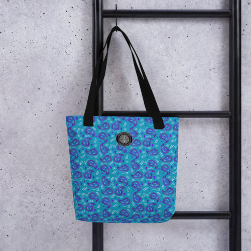 Blue Paisley 15 x 15 Lavender On My Mind Tote Bag - The Lavender StoreTote BagThe Lavender Store