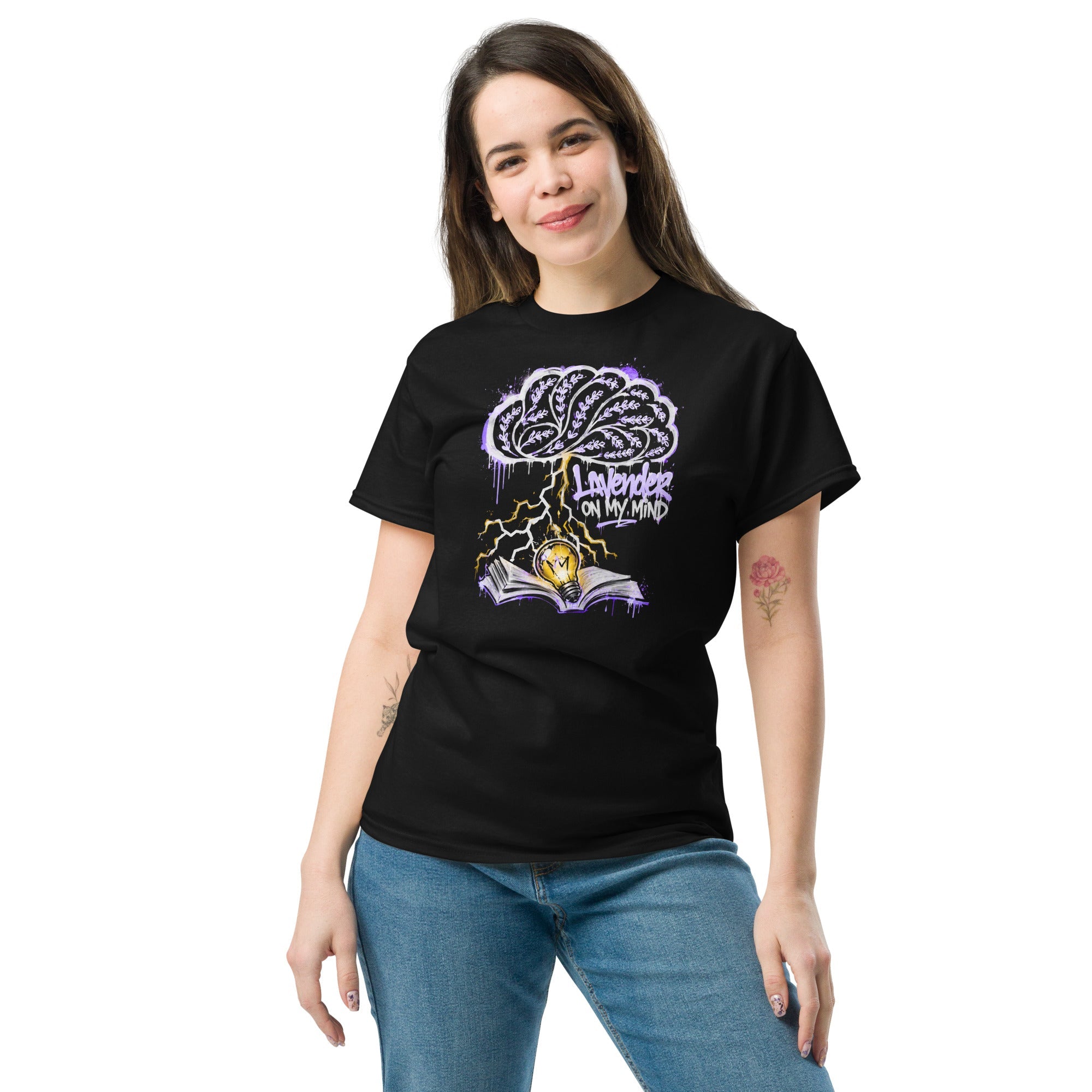 Lavender On My Mind Brain Storm T-Shirt, Brain Storm Graphic Tee - The Lavender Store