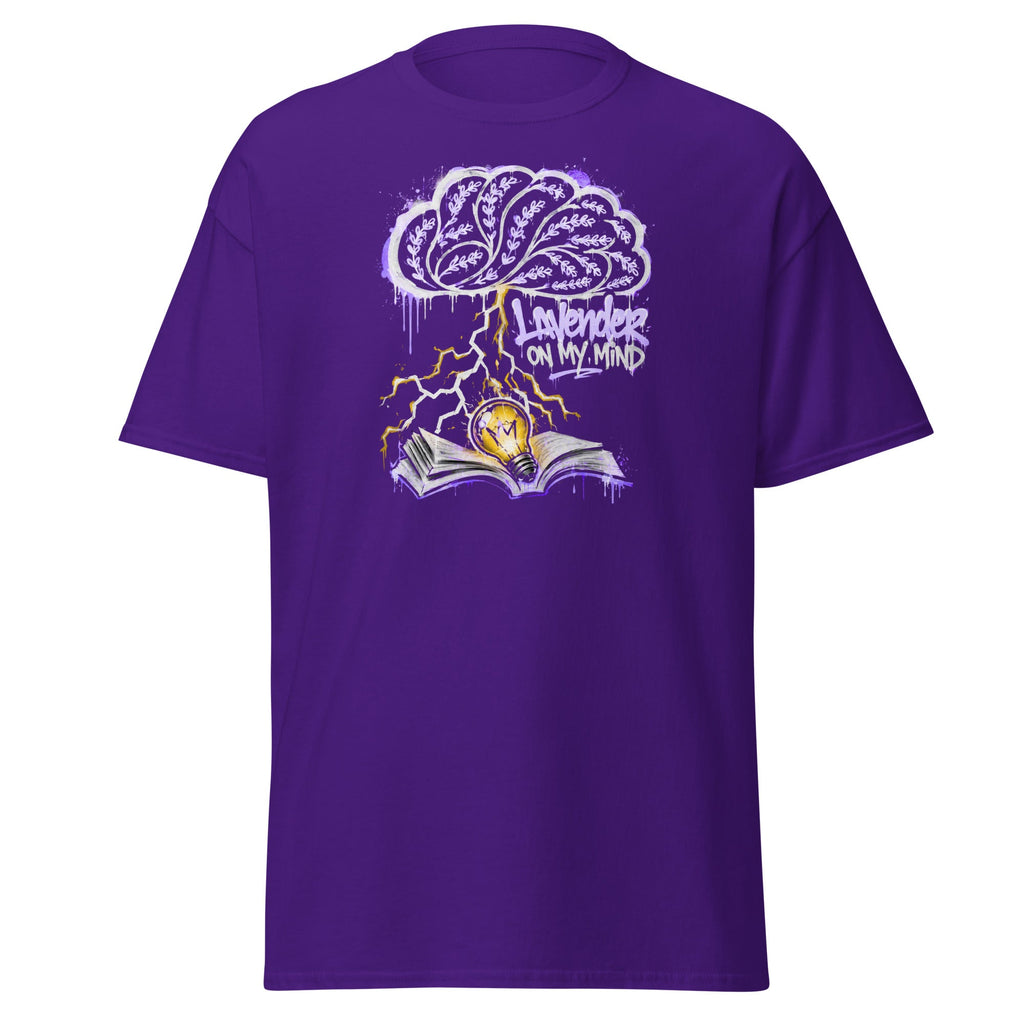 Lavender On My Mind Brain Storm T-Shirt, Brain Storm Graphic Tee in Purple- The Lavender Store