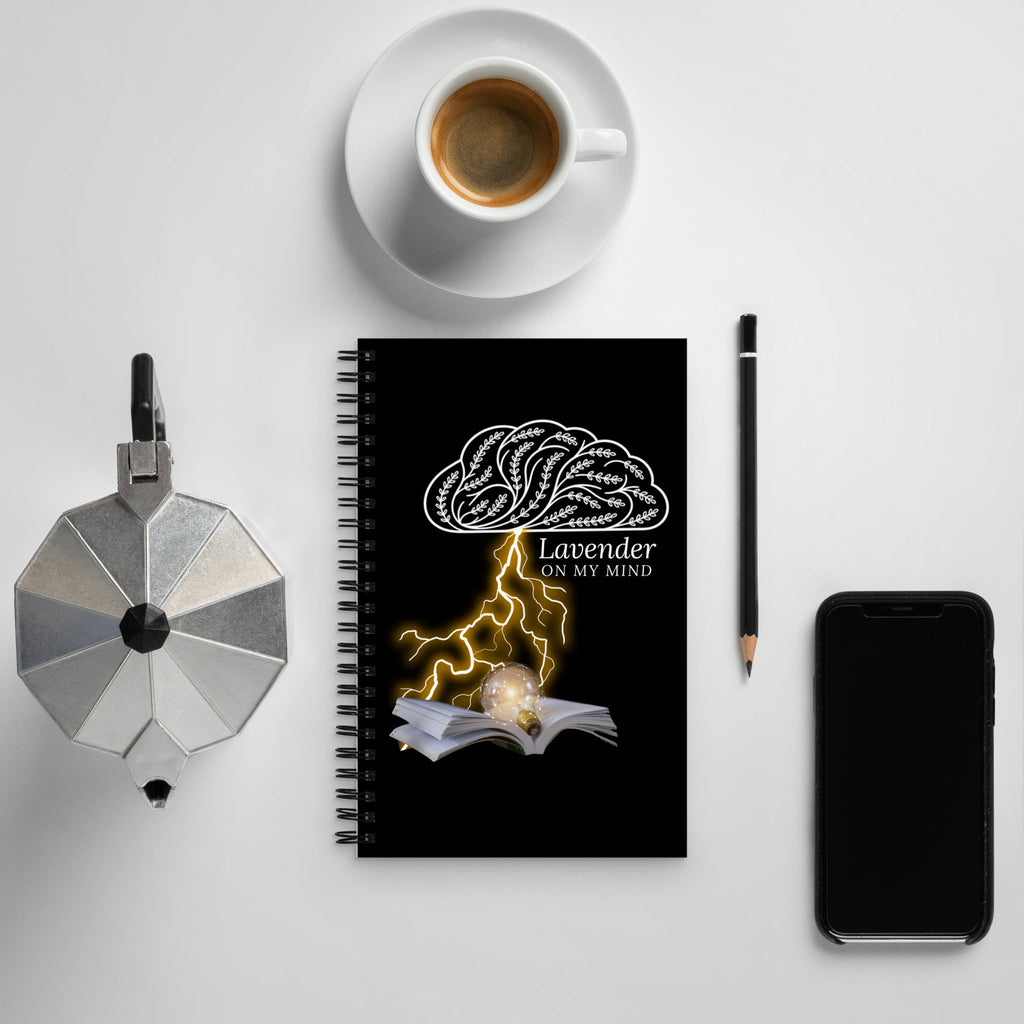 Lavender On My Mind, Brain Storm Blank, Spiral Bound Notebook or Journal, Brain Storm Notebook - The Lavender Store