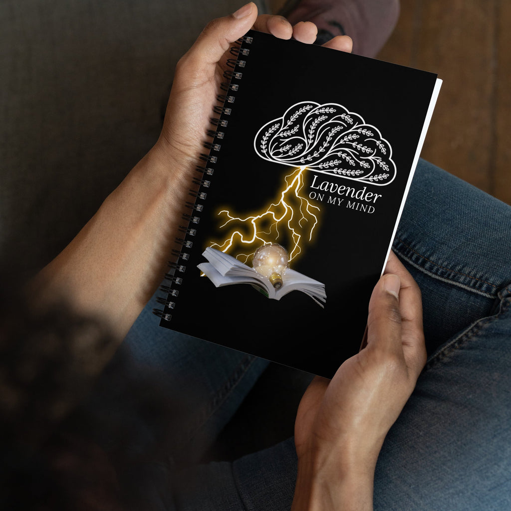 Lavender On My Mind, Brain Storm Blank, Spiral Bound Notebook or Journal, Brain Storm Notebook - The Lavender Store
