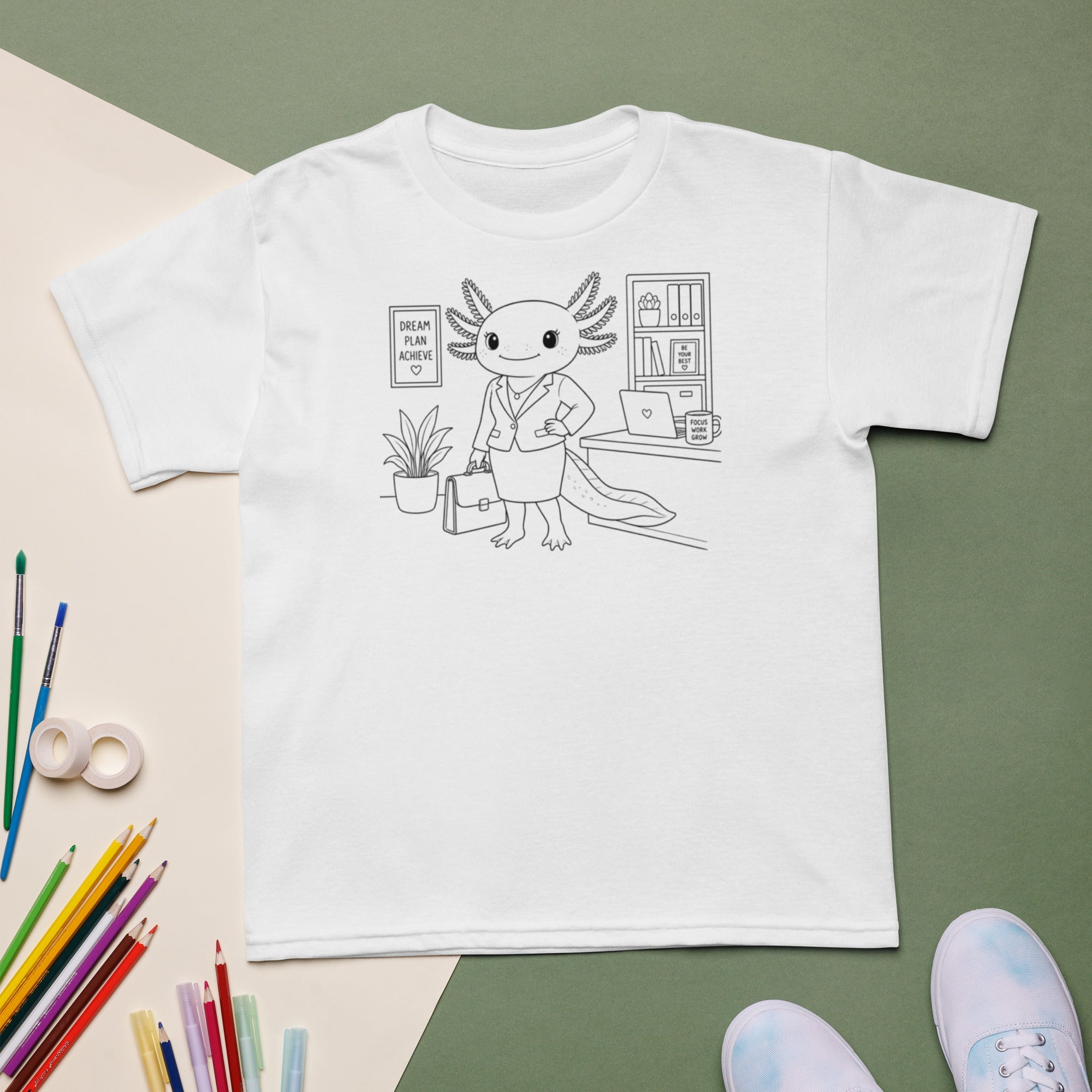 Business Axolotl Youth T-Shirt - The Lavender Store