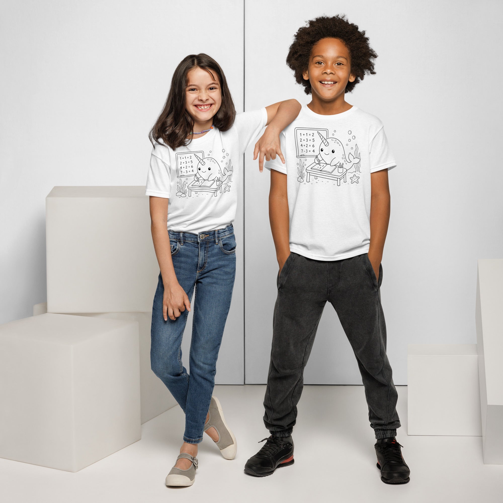 Narwhal Math Youth T-Shirt - The Lavender Store