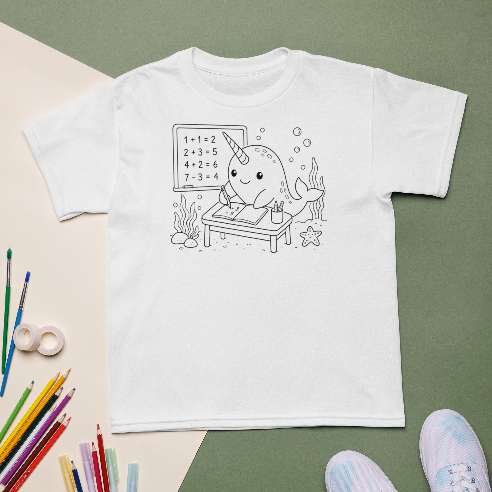 Narwhal Math Youth T-Shirt - The Lavender Store