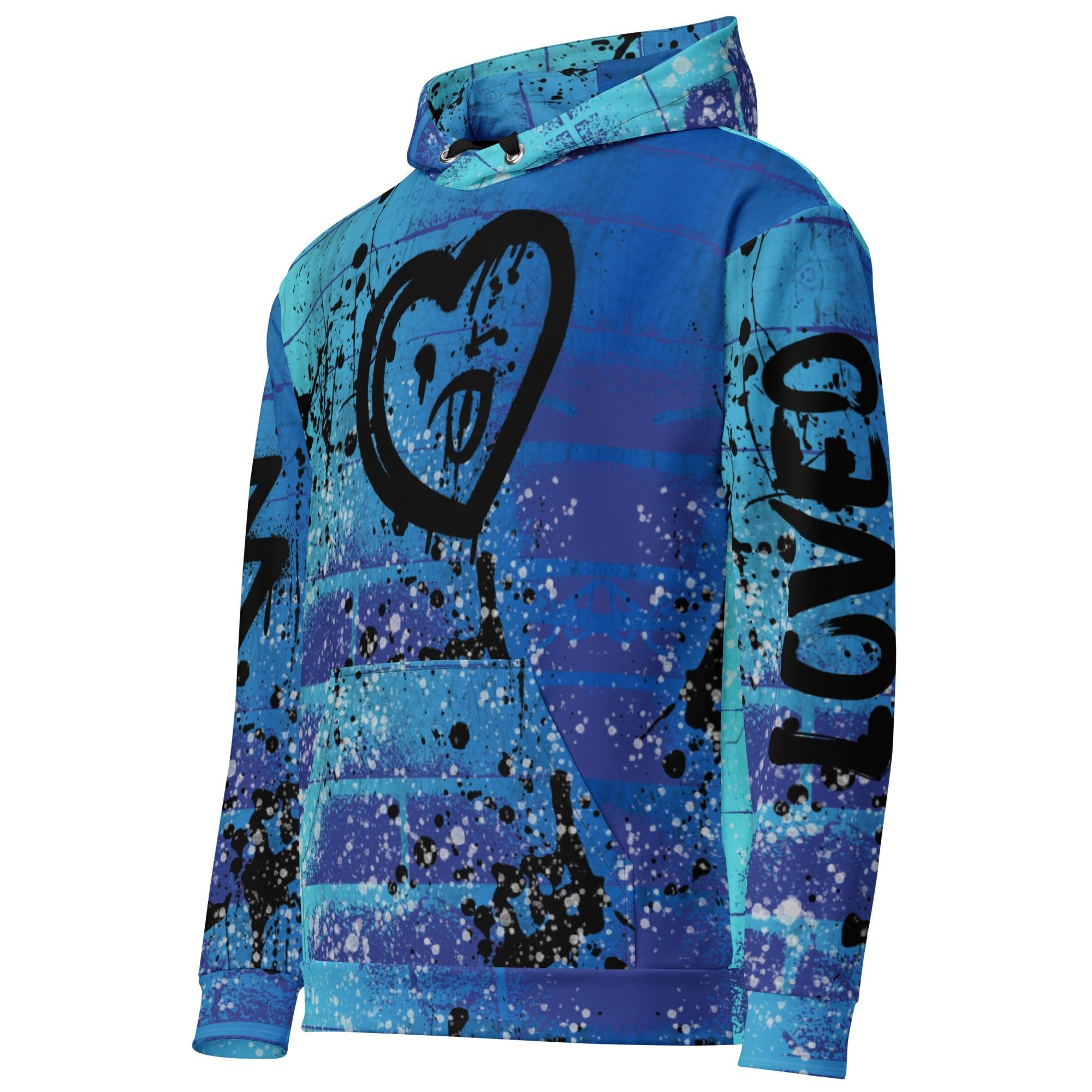 Playful Heart Blue Hoodie - The Lavender Store