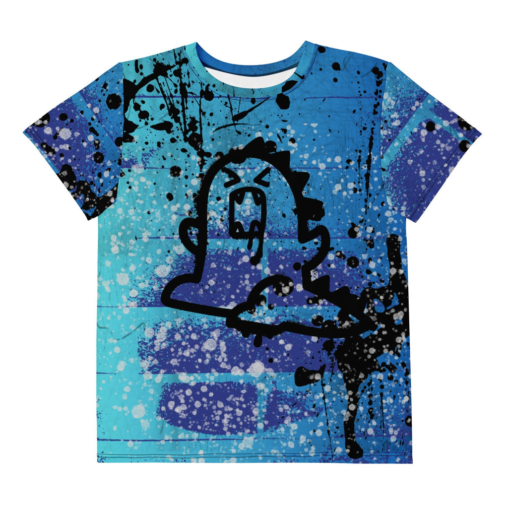 RAWR T-Shirt (Youth) - Lavender On My Mind, The Lavender Store, Shirt Sleeve, Unisex, in blue with dinosaur, lightning bolt